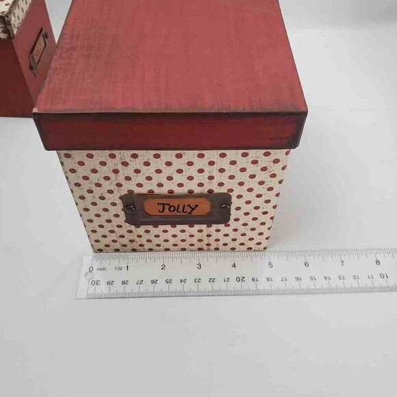 Christmas Nesting Boxes, Set of 3 Boxes with lids, Decor - Picture 8 of 11